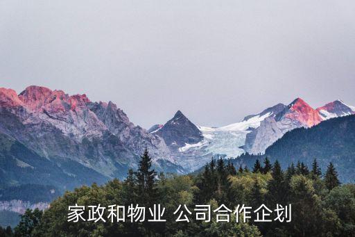  家政和物业 公司合作企划
