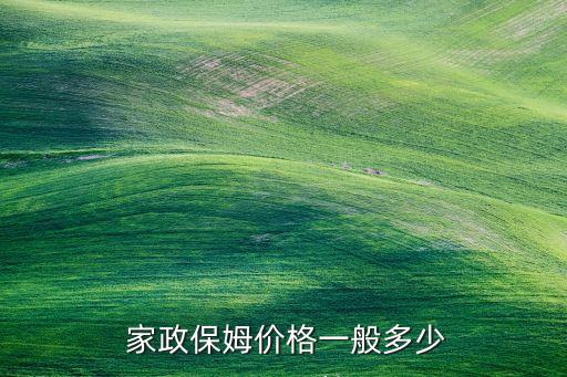  家政保姆价格一般多少