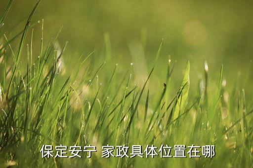  保定安宁 家政具体位置在哪