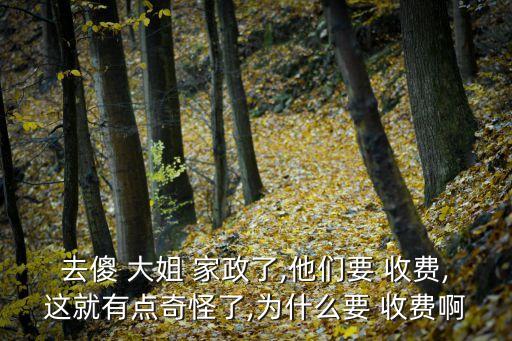去傻 大姐 家政了,他们要 收费,这就有点奇怪了,为什么要 收费啊