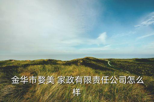  金华市婺美 家政有限责任公司怎么样