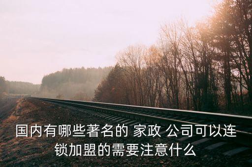 国内有哪些著名的 家政 公司可以连锁加盟的需要注意什么