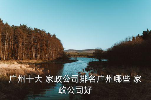 广州十大 家政公司排名广州哪些 家政公司好