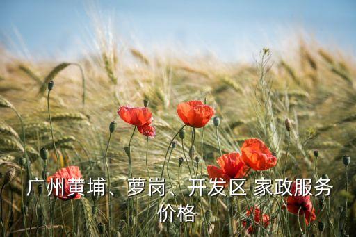  广州黄埔、萝岗、开发区 家政服务价格
