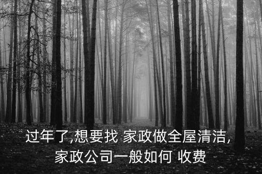 过年了,想要找 家政做全屋清洁, 家政公司一般如何 收费