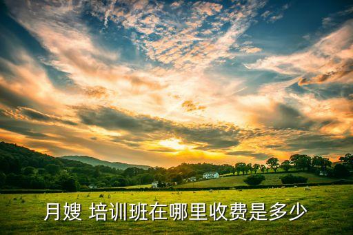 月嫂 培训班在哪里收费是多少
