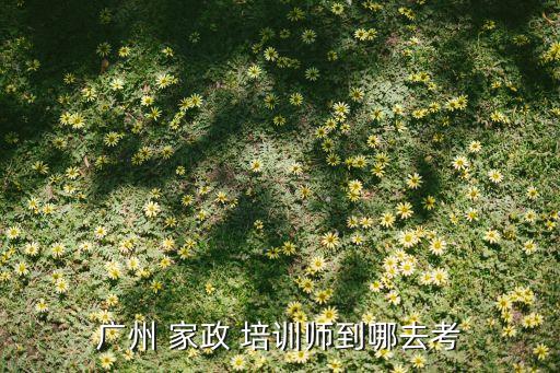 广州 家政 培训师到哪去考
