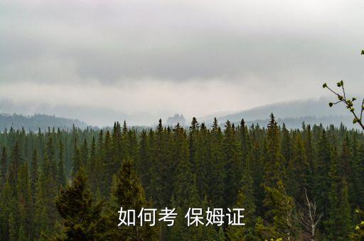 如何考 保姆证