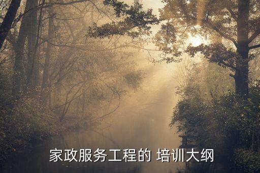  家政服务工程的 培训大纲