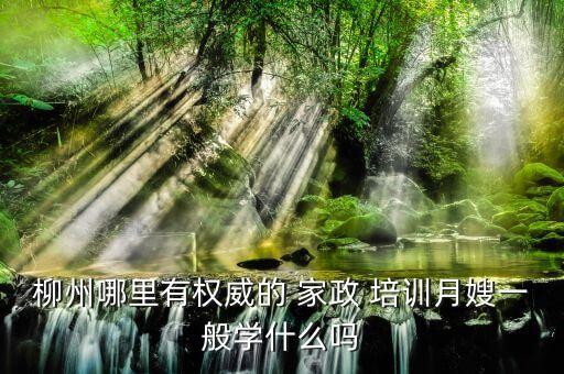 柳州哪里有权威的 家政 培训月嫂一般学什么吗