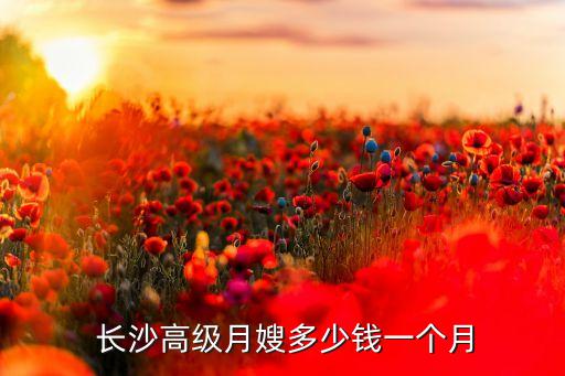  长沙高级月嫂多少钱一个月