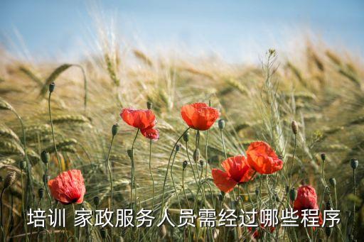  培训 家政服务人员需经过哪些程序