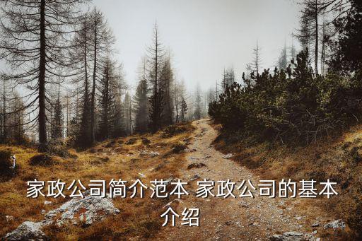  家政公司简介范本 家政公司的基本介绍