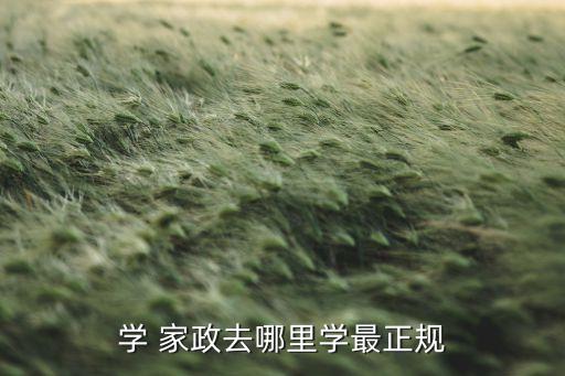 学 家政去哪里学最正规