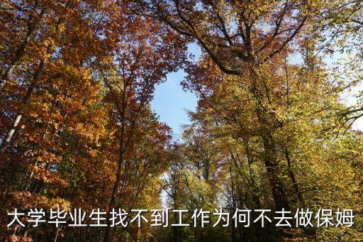 大学毕业生找不到工作为何不去做保姆