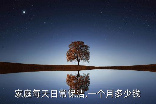 家庭每天日常保洁,一个月多少钱