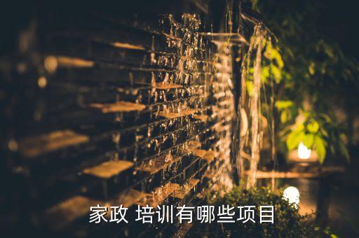  家政 培训有哪些项目