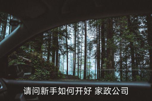请问新手如何开好 家政公司