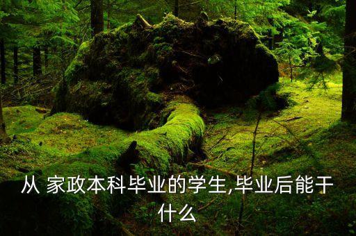 从 家政本科毕业的学生,毕业后能干什么