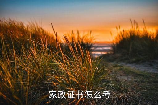  家政证书怎么考