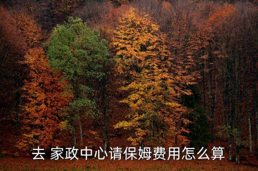 去 家政中心请保姆费用怎么算