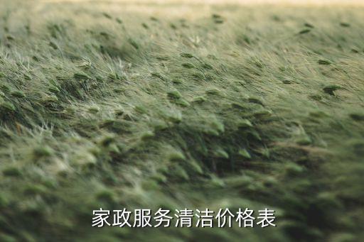  家政服务清洁价格表