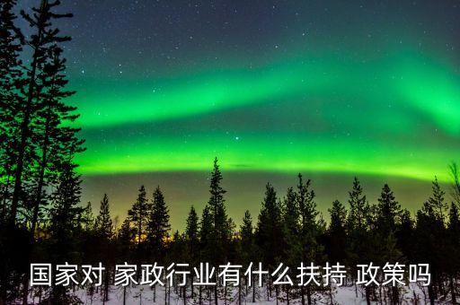 国家对 家政行业有什么扶持 政策吗