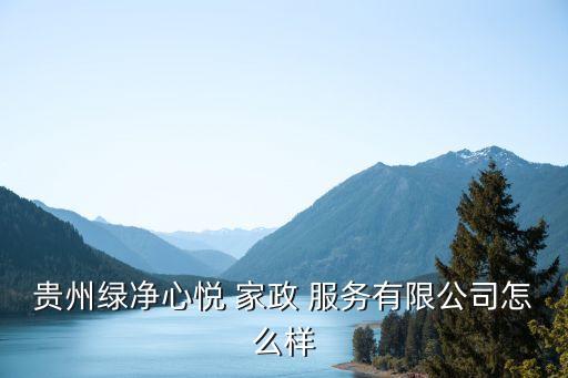 贵州绿净心悦 家政 服务有限公司怎么样