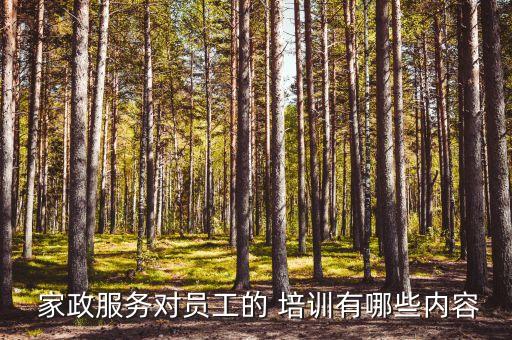  家政服务对员工的 培训有哪些内容