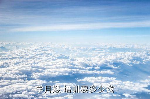 学月嫂 培训要多少钱