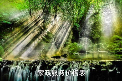  家政服务价格表