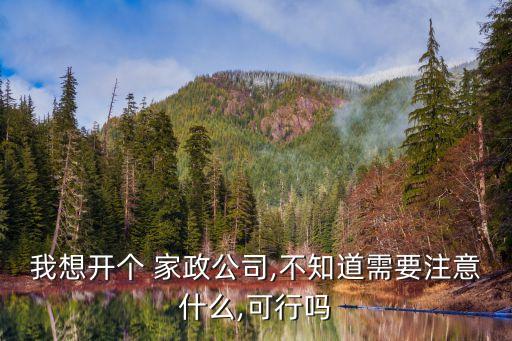 我想开个 家政公司,不知道需要注意什么,可行吗