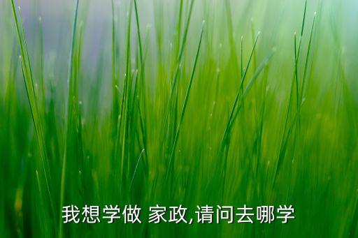 我想学做 家政,请问去哪学
