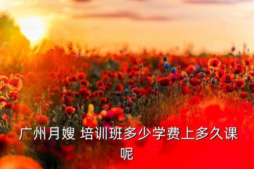  广州月嫂 培训班多少学费上多久课呢