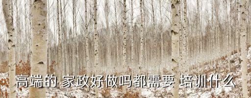 高端的 家政好做吗都需要 培训什么