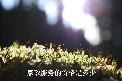  家政服务的价格是多少