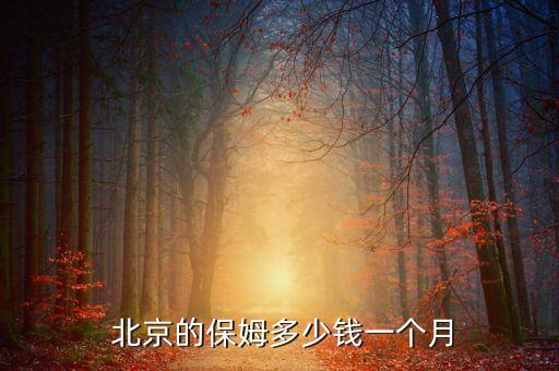  北京的保姆多少钱一个月
