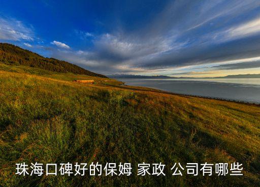霞浦家政培训公司,珠海口碑好保姆家政公司有哪些?