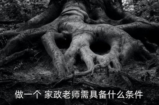 做一个 家政老师需具备什么条件
