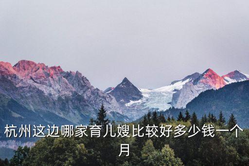 杭州这边哪家育儿嫂比较好多少钱一个月