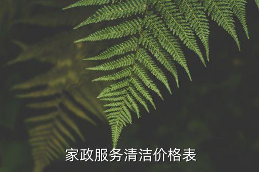  家政服务清洁价格表