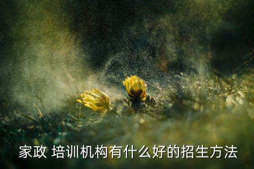  家政 培训机构有什么好的招生方法