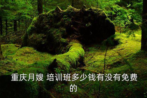  重庆月嫂 培训班多少钱有没有免费的