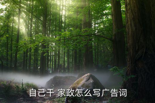 自己干 家政怎么写广告词