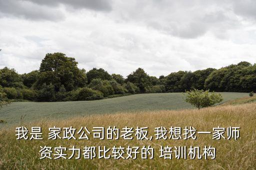 我是 家政公司的老板,我想找一家师资实力都比较好的 培训机构