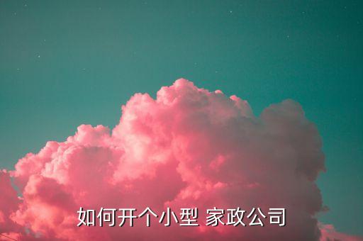 如何开个小型 家政公司