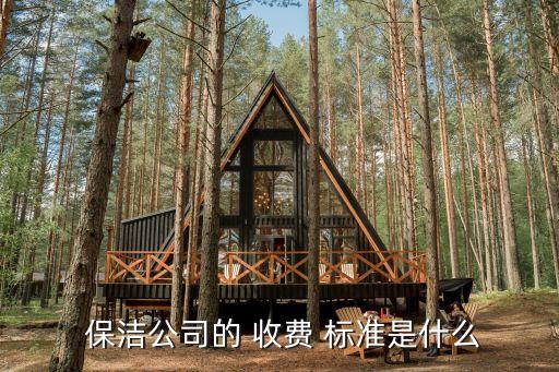  保洁公司的 收费 标准是什么