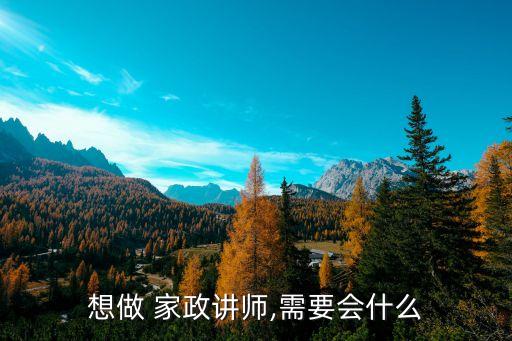 想做 家政讲师,需要会什么