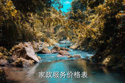  家政服务价格表