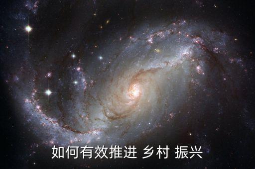 如何有效推进 乡村 振兴